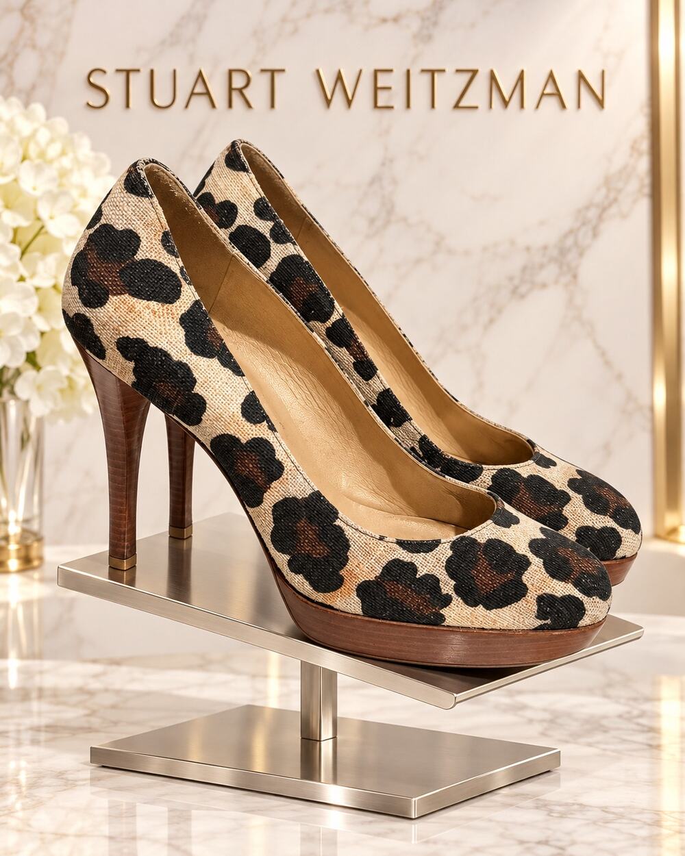 Stuart Weitzman Leopard Platform Pumps Heels Women’s 9.5M